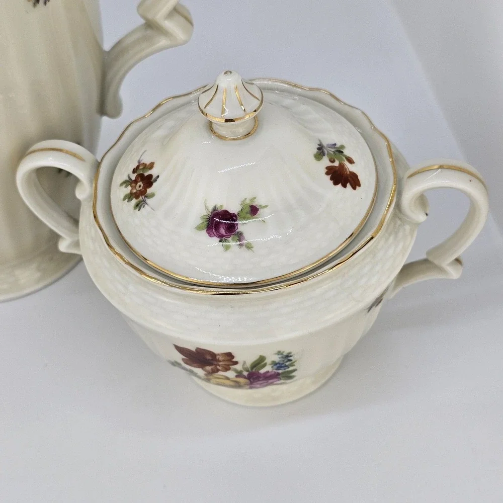 Epiag Czechoslovakia COFFEE TEA POT With Cream and Sugar Bowl China‎
